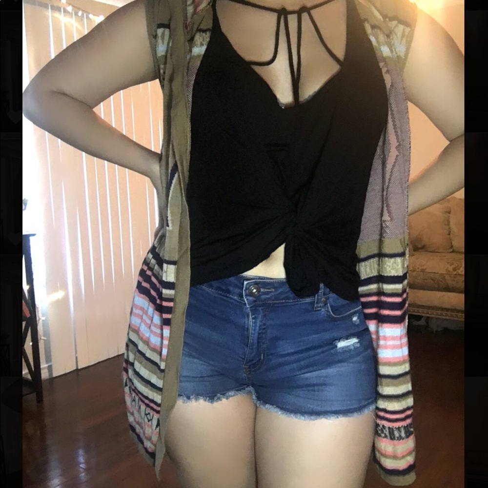 Hooded Sleeveless Cardigan